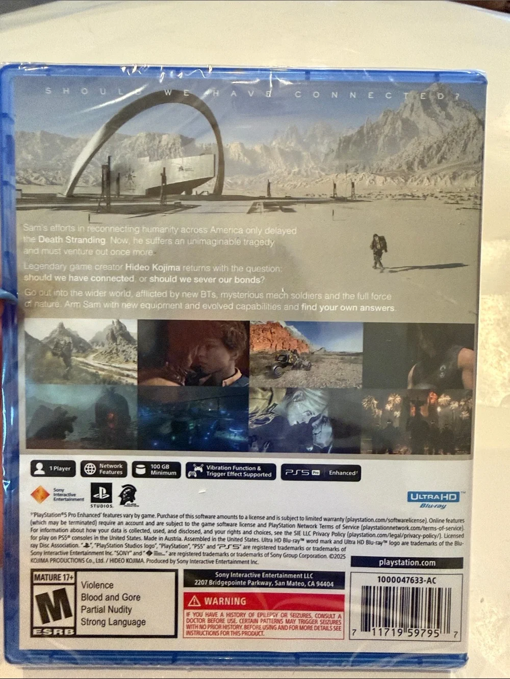 NWT Sony PS5 Death Stranding 2 — Blue Case Artwork Mature 17+ Untested